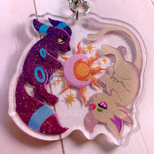 Load image into Gallery viewer, PKMN Morning and Evening - 2.75" glitter acrylic keychain

