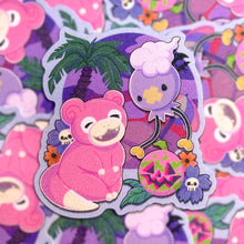 Load image into Gallery viewer, PKMN Summerween Balloon - 3" sand glitter sticker
