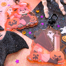 Load image into Gallery viewer, Silent Hill HALLOWEEN MASCOTS - 2.5&quot; glitter acrylic keychain
