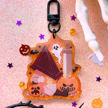 Load image into Gallery viewer, Silent Hill HALLOWEEN MASCOTS - 2.5&quot; glitter acrylic keychain
