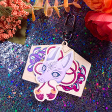 Load image into Gallery viewer, Silent Hill f FOX MASK - 3" wooden keychain
