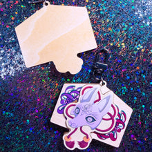 Load image into Gallery viewer, Silent Hill f FOX MASK - 3" wooden keychain
