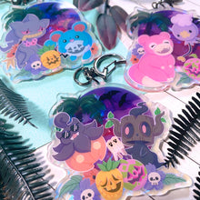Load image into Gallery viewer, PKMN Spooky Summer - 2.75" pearlescent acrylic keychain
