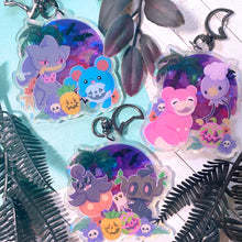 Load image into Gallery viewer, PKMN Spooky Summer - 2.75" pearlescent acrylic keychain
