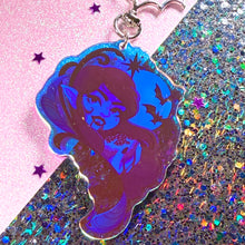 Load image into Gallery viewer, POMEGRANATE VAMPIRE - 3.25" holographic acrylic keychain
