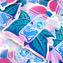 Load image into Gallery viewer, VAPORWAVE BOTTLE - 3" holographic sticker
