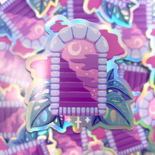Load image into Gallery viewer, VAPORWAVE PORTAL - 3" holographic sticker
