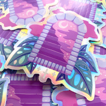 Load image into Gallery viewer, VAPORWAVE PORTAL - 3" holographic sticker
