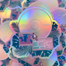 Load image into Gallery viewer, VAPORWAVE CD - 3&quot; holographic vinyl sticker

