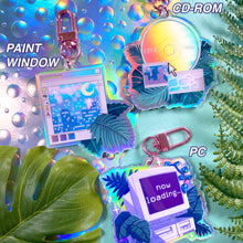 Load image into Gallery viewer, VAPORWAVE VIBES - 2.5" holographic keychains
