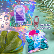 Load image into Gallery viewer, VAPORWAVE VIBES - 2.5" holographic keychains
