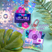 Load image into Gallery viewer, VAPORWAVE VIBES - 2.5" holographic keychains
