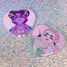 Load image into Gallery viewer, Critical Role MIGHTY HEARTS - 2.25&quot; heart shaped button (LAST CHANCE)
