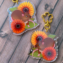 Load image into Gallery viewer, Sunflower Rat - 2.5&quot; holographic acrylic keychain
