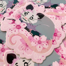 Load image into Gallery viewer, Cherry Blossom Opossum - 3&quot; vinyl sticker
