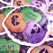 Load image into Gallery viewer, VALLOWEEN - 3&quot; holographic glitter sticker
